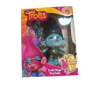 DreamWorks Trolls Branch Mega Keychain Clip Figure Toy New In Box ZURU